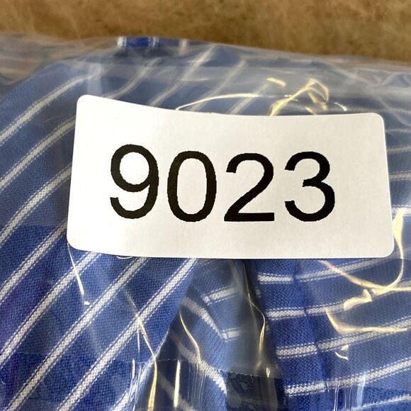 J. McLaughlin Polo Shirt Mens Medium Blue Striped Golf Preppy Tennis core Sports - Picture 9 of 9